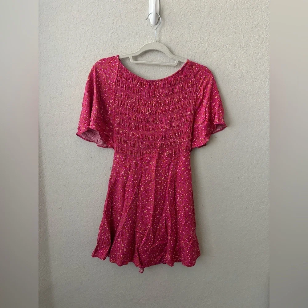 Free People Pink Floral Mini Dress Size Small